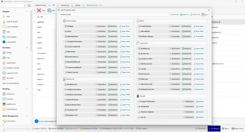 Users and permissions management